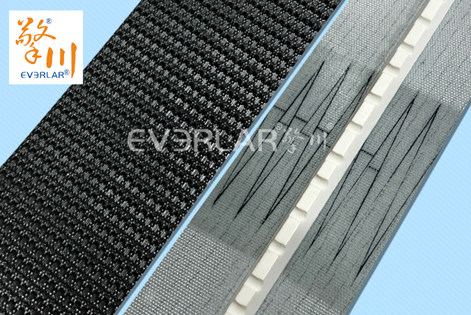 黑色PVC花紋帶加導條耐磨防滑包裝行業(yè)分揀機輸送帶擎川定制