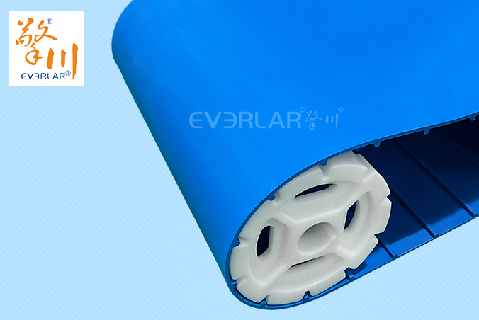 藍(lán)色TPU食品級易潔帶加導(dǎo)條防霉抗菌水果蔬菜加工輸送帶廠家定制