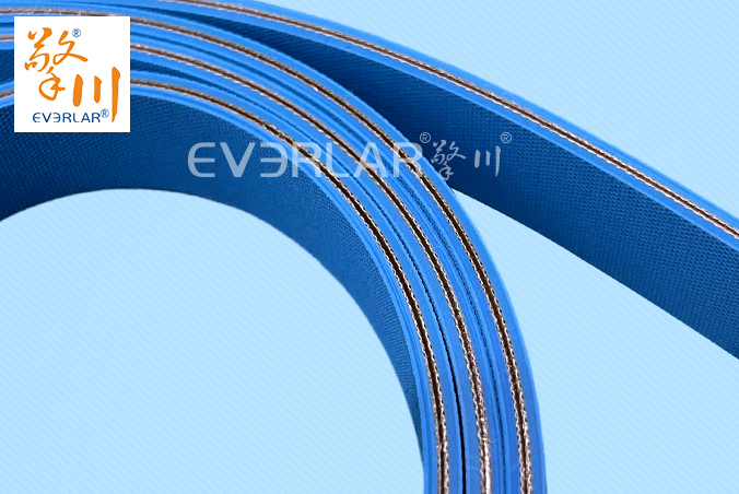 藍色尼龍片基帶低噪音防滑物流包裝行業(yè)折盒機傳動帶廠家直供