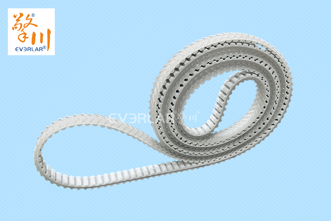 白色聚氨酯PU同步帶加魚(yú)骨紋耐磨耐油食品包裝分揀機(jī)傳動(dòng)帶everlar定制