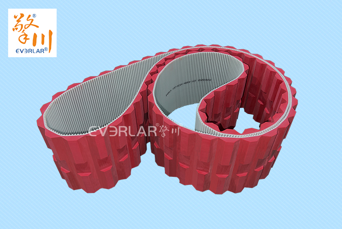 擎川定制PU同步帶加紅膠開槽精準(zhǔn)傳動食品包裝生產(chǎn)線聚氨酯傳動帶