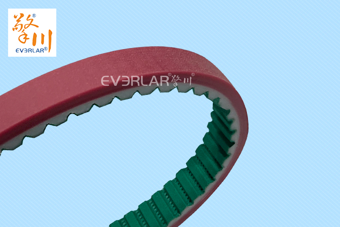 PU同步帶加綠布紅膠耐油耐磨食品行業(yè)自動(dòng)化生產(chǎn)線聚氨酯傳動(dòng)帶