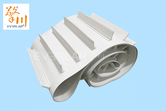 食品級(jí)白色PU輸送帶加擋板防滑落耐磨食品包裝分揀線傳送帶定制